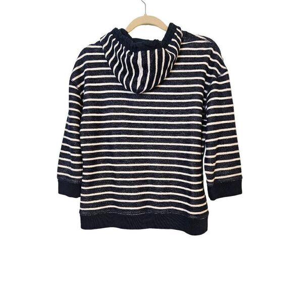 Lauren Jeans Company blue & white striped hooded sweatshirt. Size L. - Picture 2 of 3